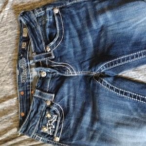 Straight leg, dark blue jeans, size 24